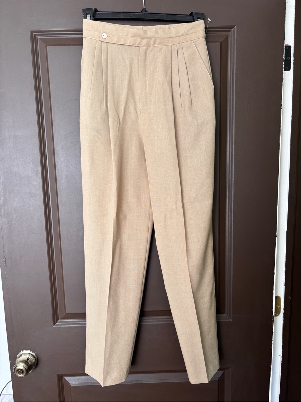Vintage Casablanca Tan Khaki Pleated High Rise Trousers 10